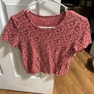 American Eagle Outfitters Pink Floral Crop Top